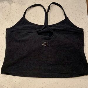 Beyond Yoga Charcoal Spacedye Slim Racerback Cropped Tank Top